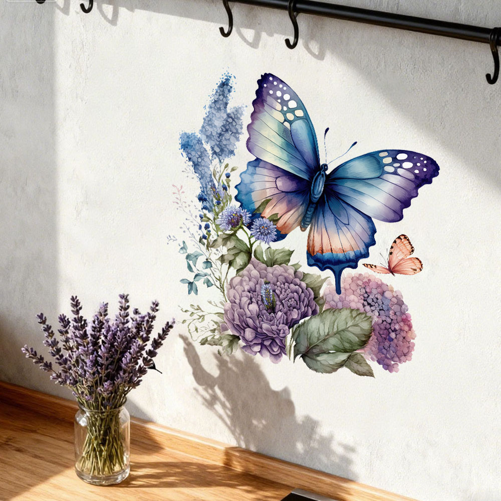Flower Wall Panel - ملصقات جدارية على شكل فراشات وأزهار