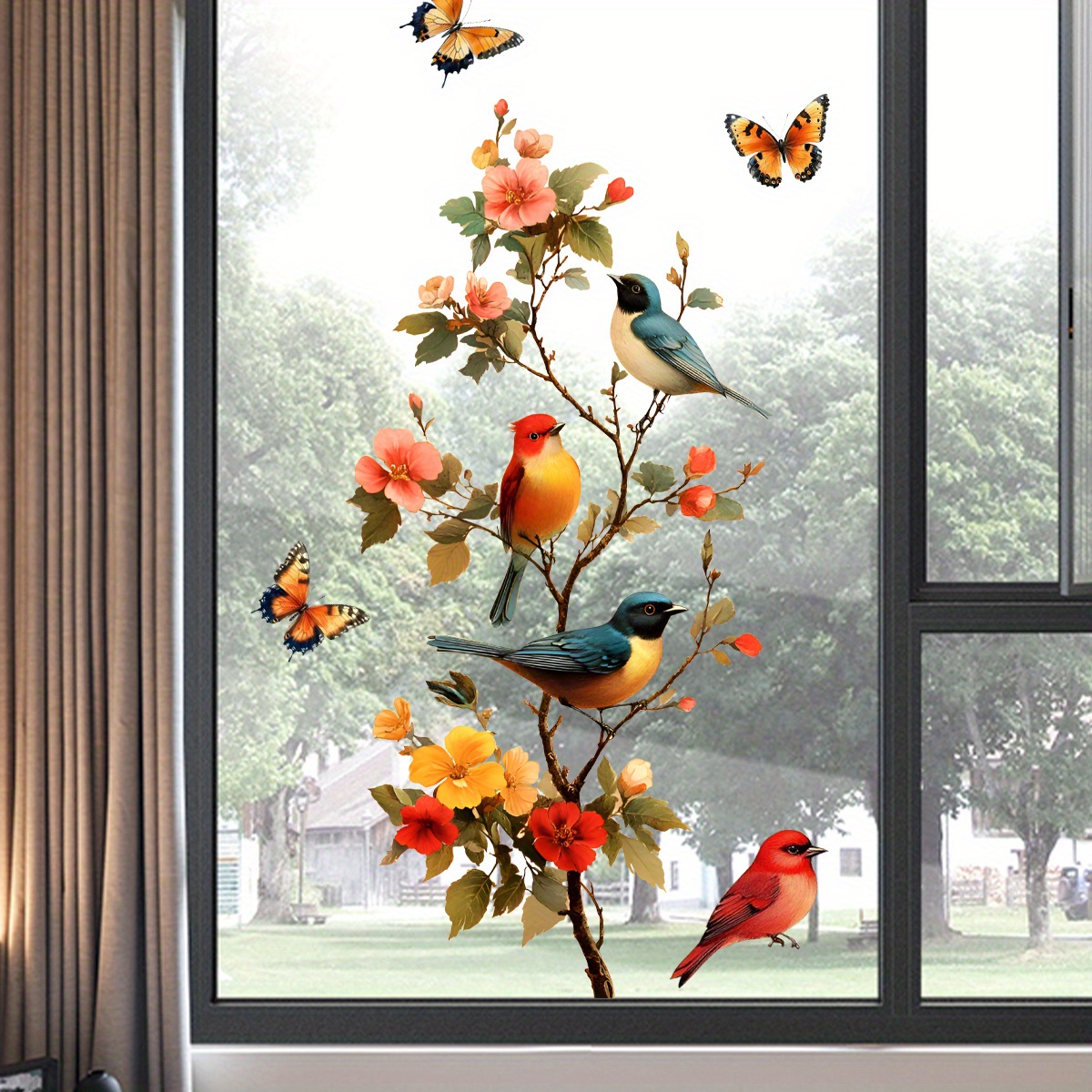 قطعة واحدة من ملصق نافذة بنمط  - مراجعة Flower Wall Panel وسعره