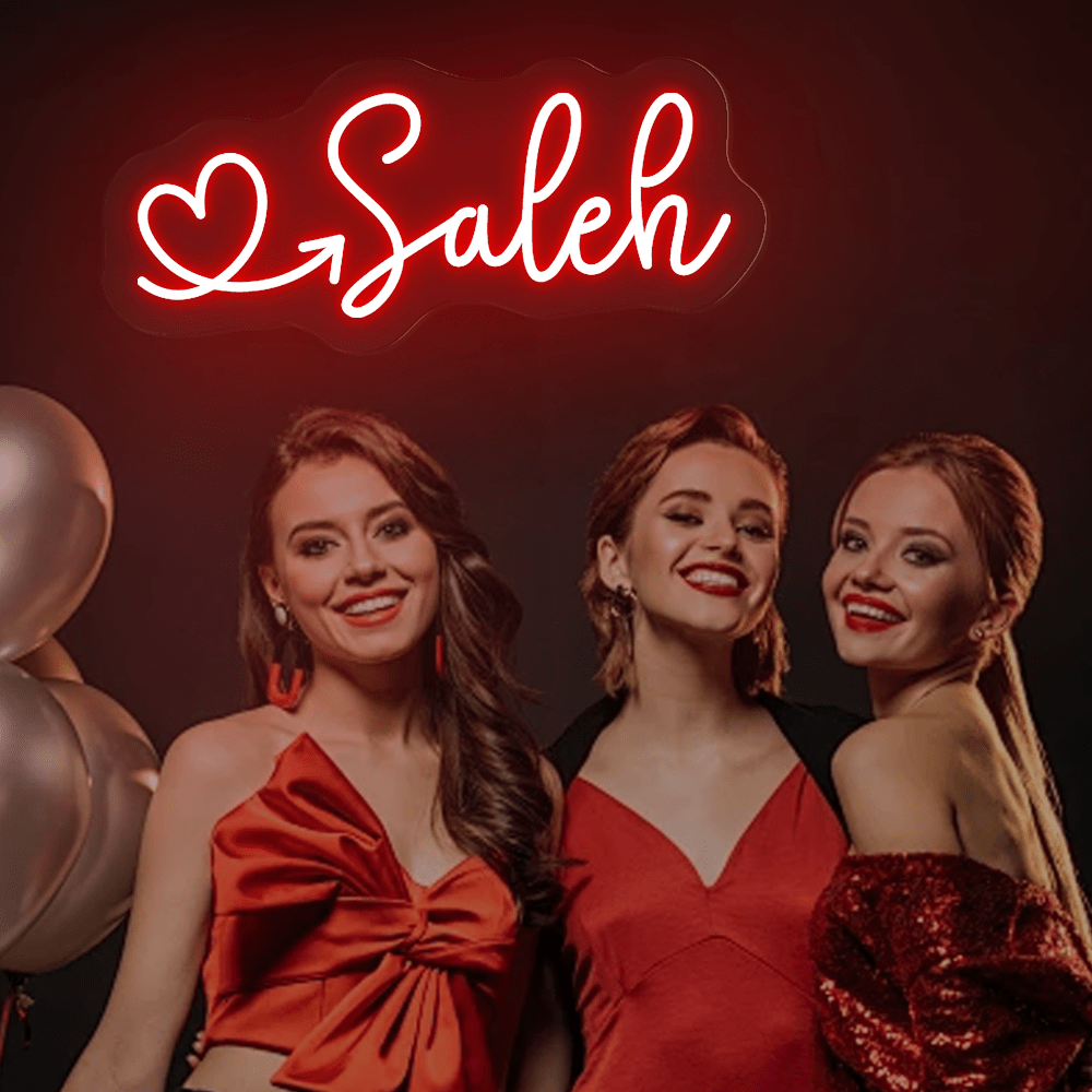 لافتة نيون مخصصة مع نص وقلب، د - مراجعة Neon Sign Party وسعره