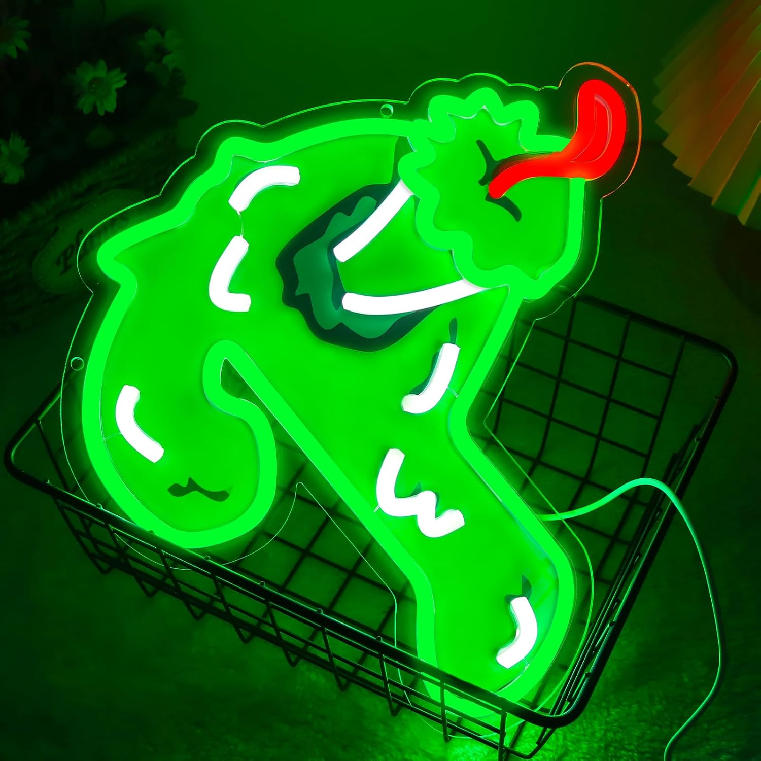 لافتة نيون LED على شكل وحش كرت - مراجعة Neon Sign Party وسعره